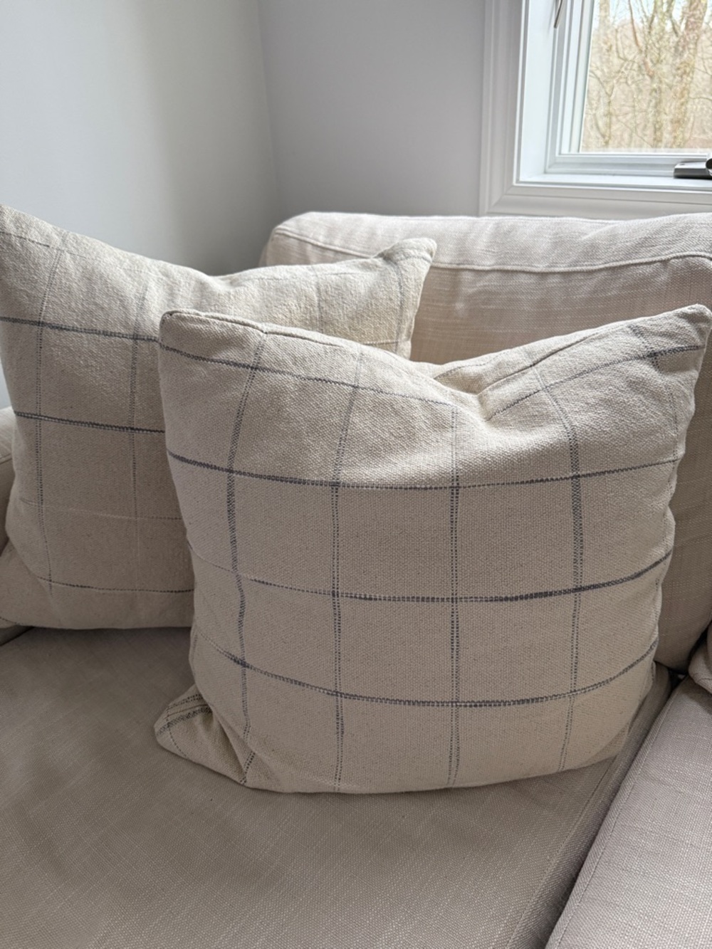 Threshold Cream Windowpane Accent Pillow covers
